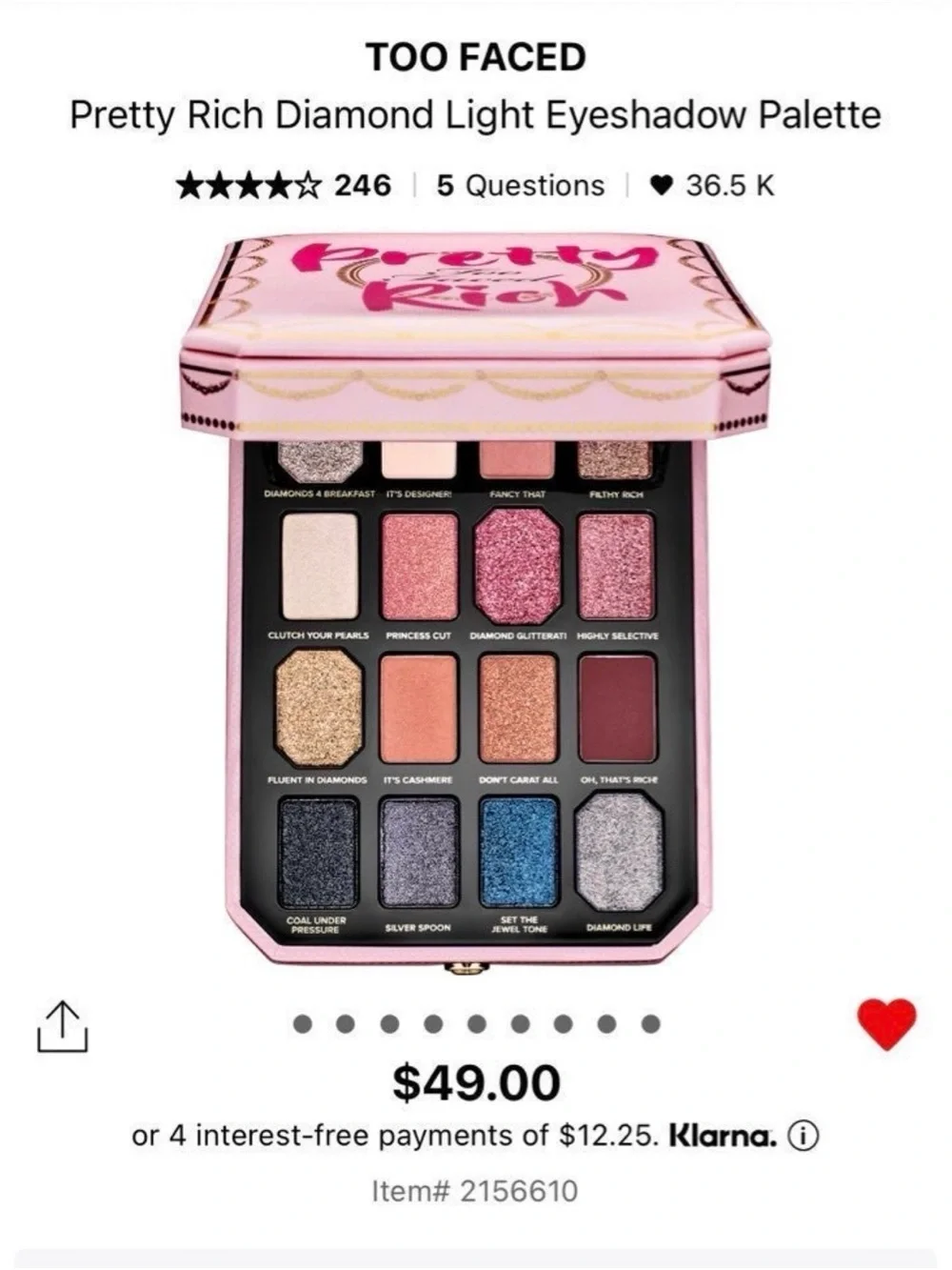 Too Faced Pink and Gold Pretty Rich Compact
